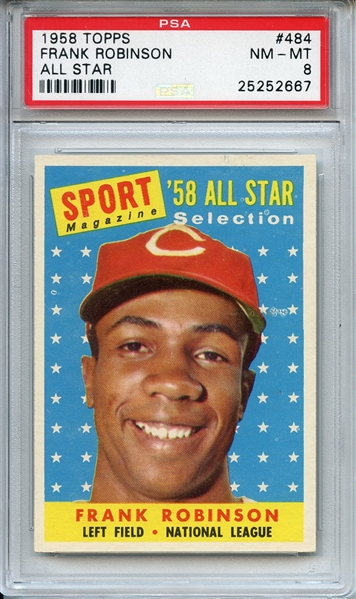1958 Topps 484 Frank Robinson All Star PSA NM-MT 8