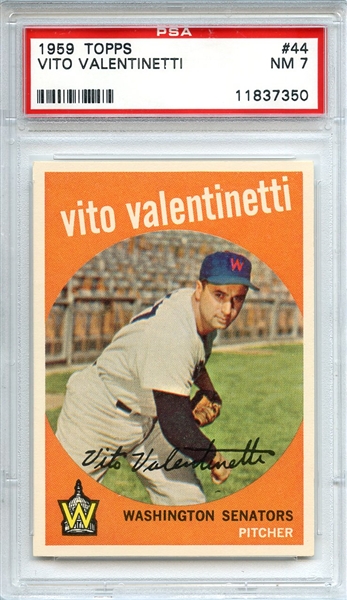 1959 Topps 44 Vito Valenetti PSA NM 7