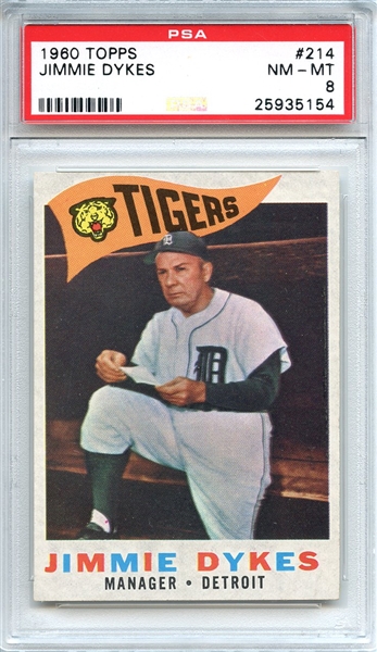 1960 Topps 214 Jimmie Dykes PSA NM-MT 8