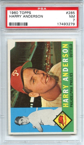 1960 Topps 285 Harry Anderson PSA NM 7