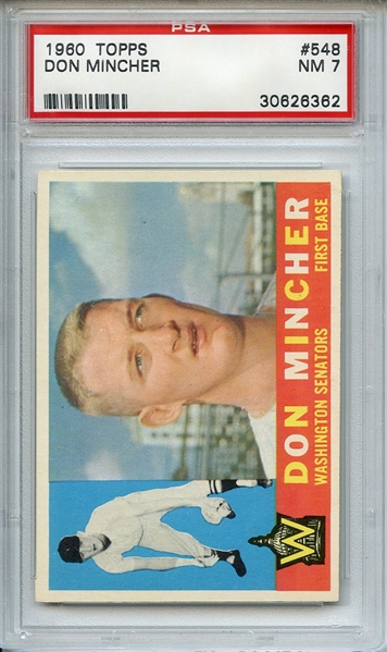 1960 Topps 548 Don Mincher PSA NM 7
