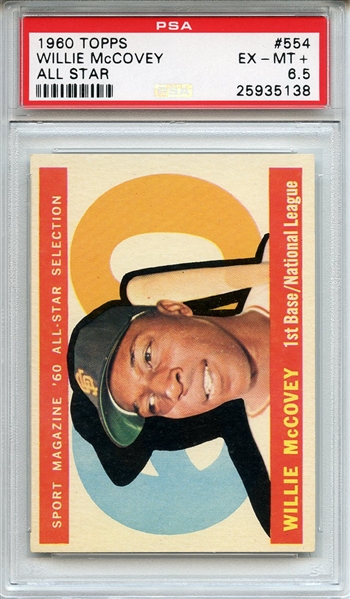 1960 Topps 554 Willie McCovey All Star PSA EX-MT+ 6.5