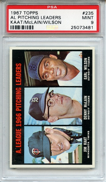 1967 Topps 235 AL Pitching Leaders PSA MINT 9