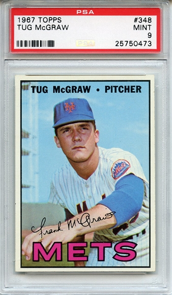 1967 Topps 348 Tug McGraw PSA MINT 9