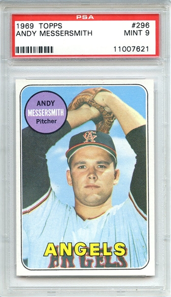 1969 Topps 296 Andy Messersmith PSA MINT 9