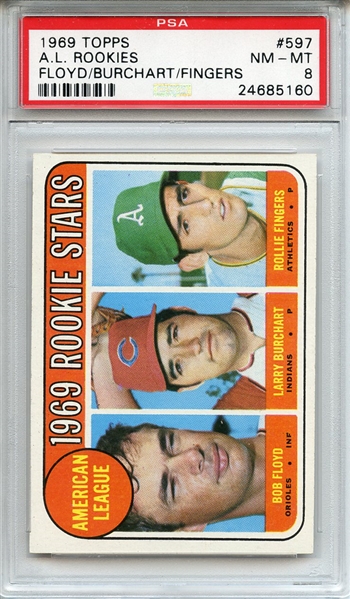 1969 Topps 597 Rollie Fingers RC PSA NM-MT 8