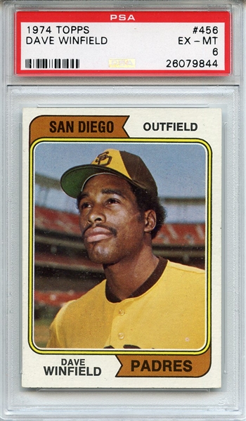 1974 Topps 456 Dave Winfield RC PSA EX-MT 6