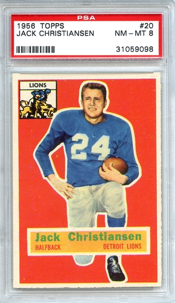 1956 Topps 20 Jack Christiansen PSA NM-MT 8