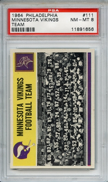 1964 Philadelphia 111 Minnesota Vikings Team PSA NM-MT 8