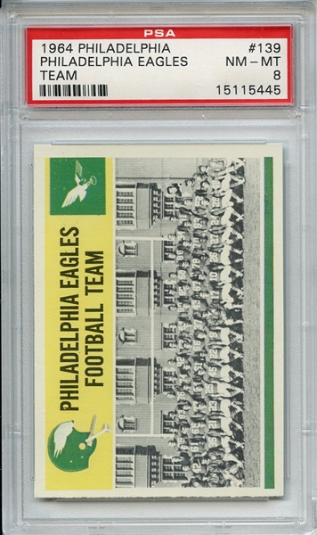 1964 Philadelphia 139 Philadelphia Eagles Team PSA NM-MT 8