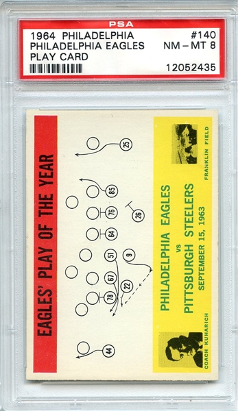 1964 Philadelphia 140 Philadelphia Eagles Play Card PSA NM-MT 8