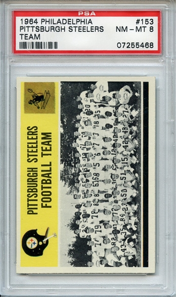 1964 Philadelphia 153 Pittsburgh Steelers Team PSA NM-MT 8