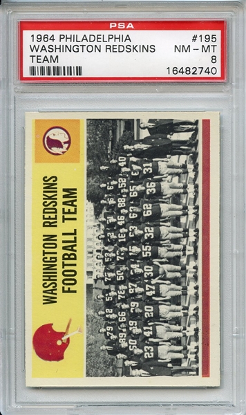 1964 Philadelphia 195 Washington Redskins Team PSA NM-MT 8