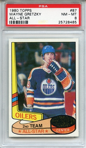 1980 Topps 87 Wayne Gretzky All Star PSA NM-MT 8