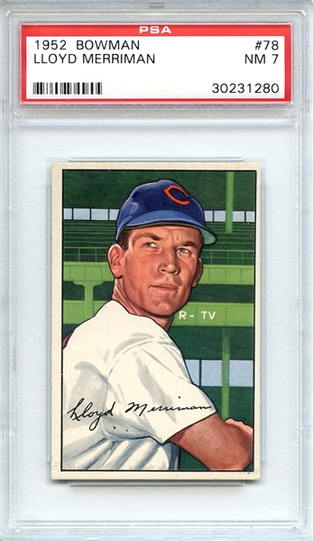 1952 Bowman 78 Lloyd Merriman PSA NM 7