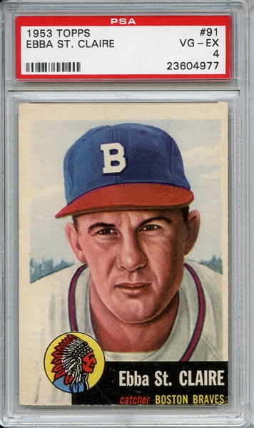1953 Topps 91 Ebba St. Claire PSA VG-EX  4