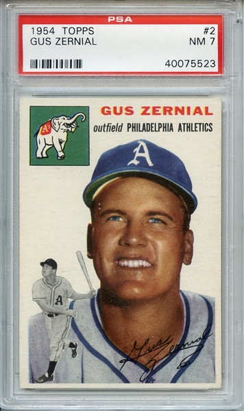 1954 Topps 2 Gus Zernial PSA NM 7