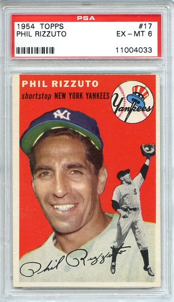 1954 Topps 17 Phil Rizzuto PSA EX-MT 6