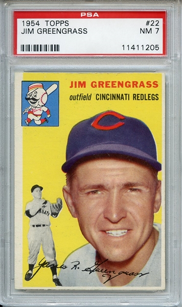 1954 Topps 22 Jim Greengrass PSA NM 7