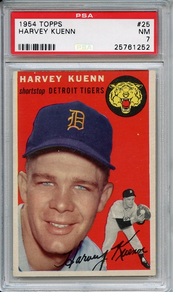 1954 Topps 25 Harvey Kuenn PSA NM 7