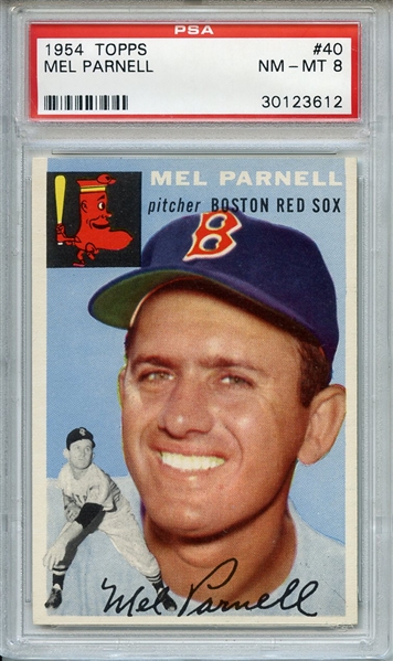 1954 Topps 40 Mel Parnell PSA NM-MT 8