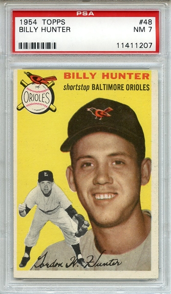 1954 Topps 48 Billy Hunter PSA NM 7