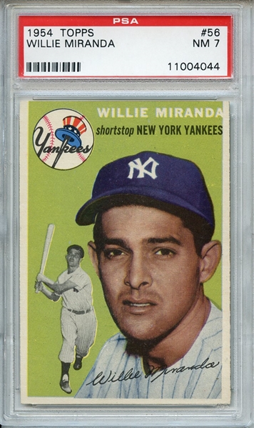 1954 Topps 56 Willie Miranda PSA NM 7