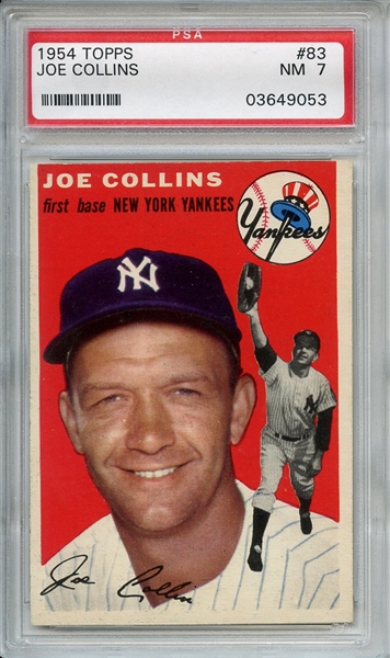 1954 Topps 83 Joe Collins PSA NM 7