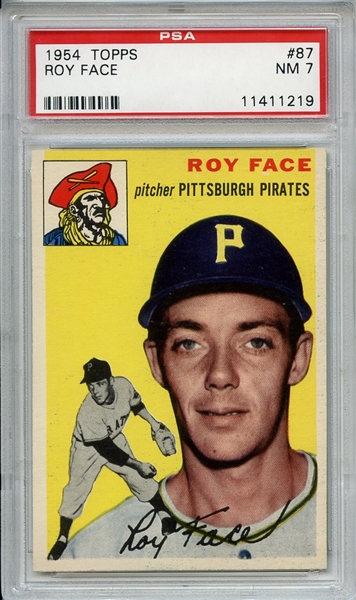 1954 Topps 87 Roy Face PSA NM 7