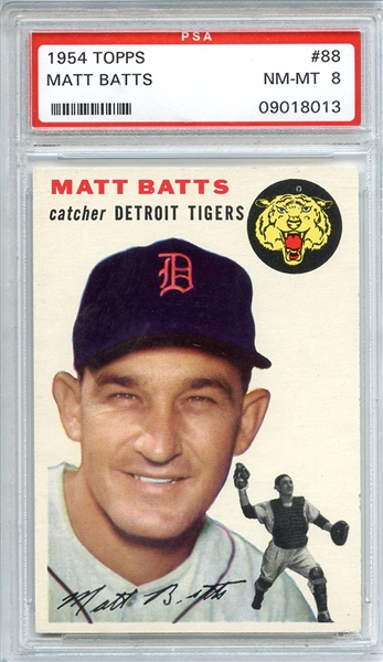 1954 Topps 88 Matt Batts PSA NM-MT 8