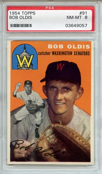 1954 Topps 91 Bob Oldis PSA NM-MT 8