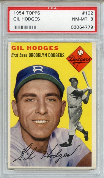 1954 Topps 102 Gil Hodges PSA NM-MT 8