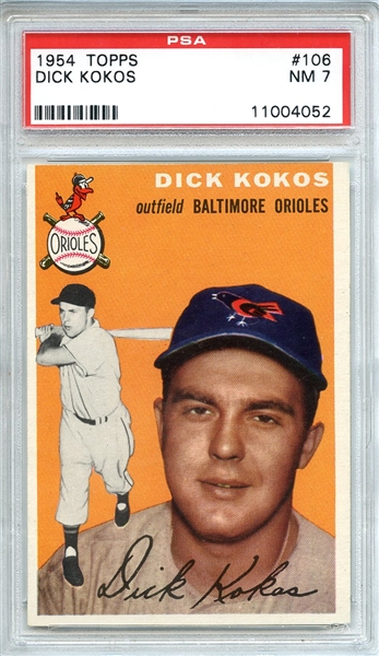 1954 Topps 106 Dick Kokos PSA NM 7