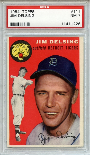 1954 Topps 111 Jim Delsing PSA NM 7