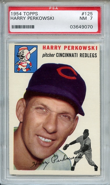 1954 Topps 125 Harry Perkowski PSA NM 7