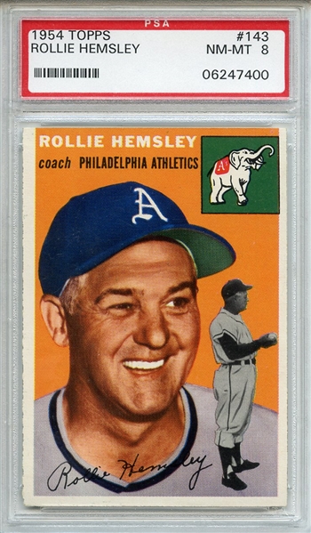 1954 Topps 143 Rollie Hemsley PSA NM-MT 8