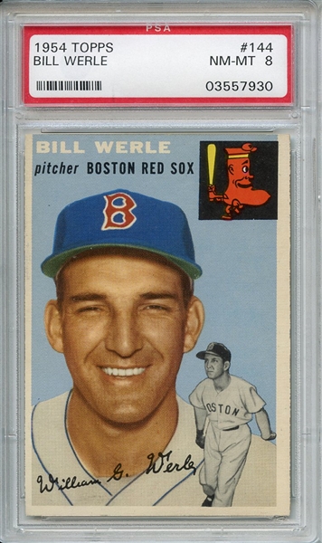 1954 Topps 144 Bill Werle PSA NM-MT 8
