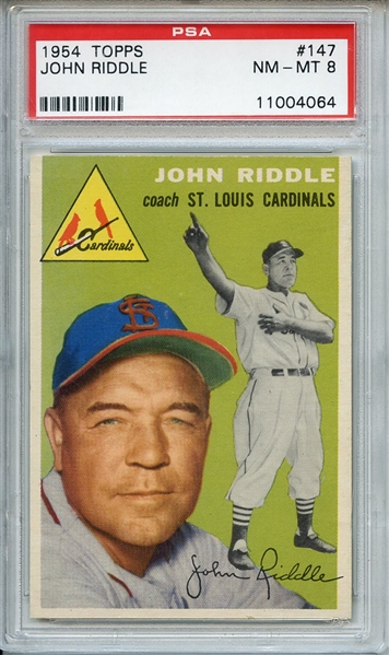 1954 Topps 147 john Riddle PSA NM-MT 8