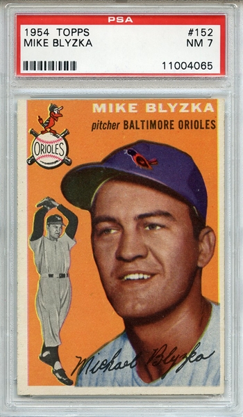 1954 Topps 152 Mike Blyzka PSA NM 7