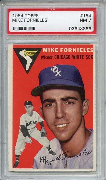 1954 Topps 154 Mike Fornieles PSA NM 7
