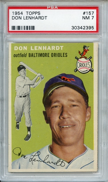 1954 Topps 157 Don Lenhardt PSA NM 7