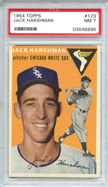 1954 Topps 173 Jack Harshman PSA NM 7