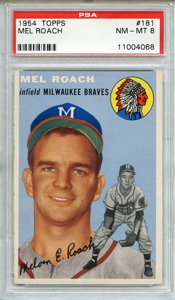 1954 Topps 181 Mel Roach PSA NM-MT 8