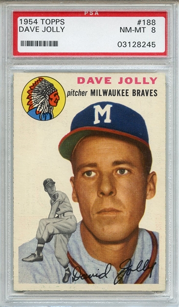 1954 Topps 188 Dave Jolly PSA NM-MT 8