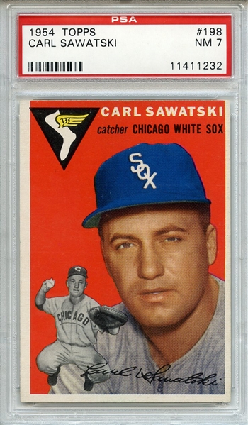 1954 Topps 198 Carl Sawatski PSA NM 7
