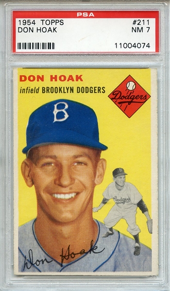 1954 Topps 211 Don Hoak PSA NM 7