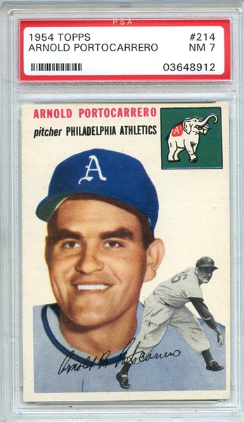 1954 Topps 214 Arnold Portocarrero PSA NM 7