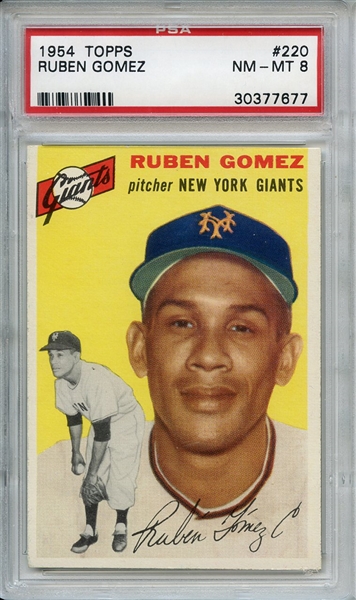 1954 Topps 220 Ruben Gomez PSA NM-MT 8