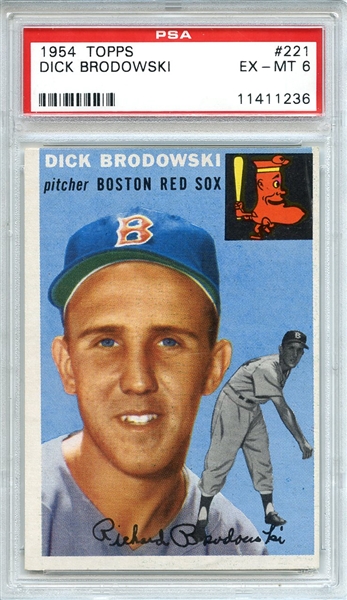 1954 Topps 221 Dick Brodowski PSA EX-MT 6