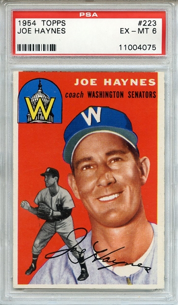 1954 Topps 223 Joe Haynes PSA EX-MT 6